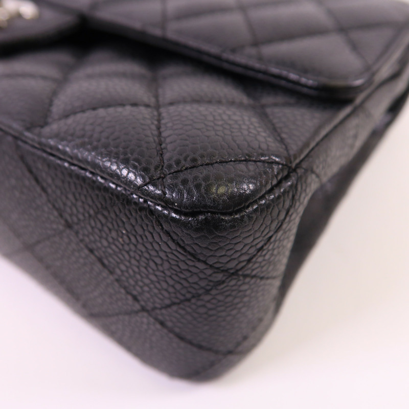 CHANEL 牛皮皮革Classic 25銀扣鏈帶肩背袋-9