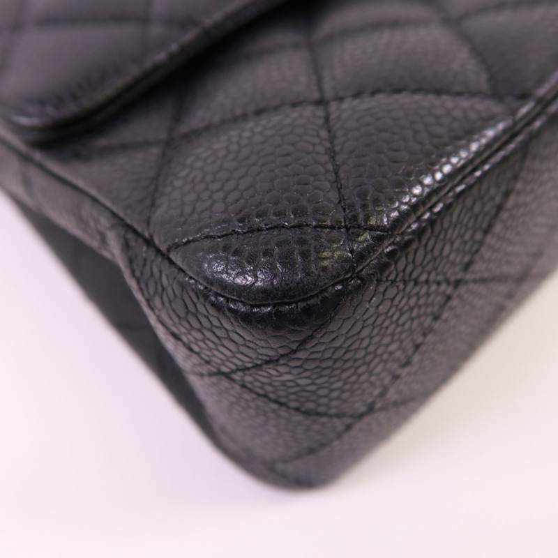 CHANEL 牛皮皮革Classic 25銀扣鏈帶肩背袋-10