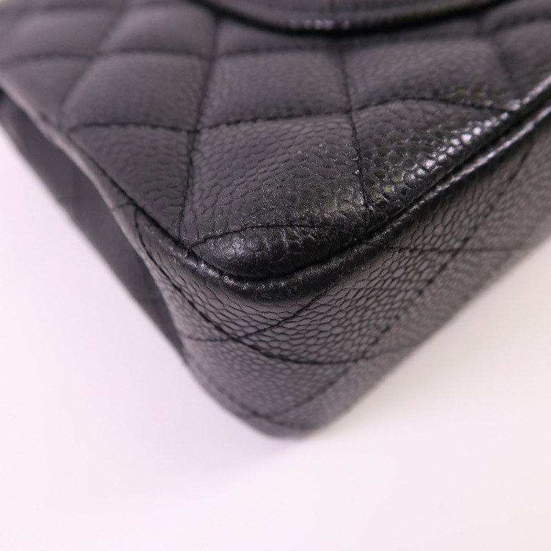 CHANEL 牛皮皮革Classic 25銀扣鏈帶肩背袋-12