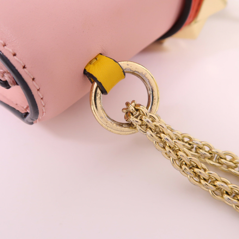 Valentino 牛皮皮革Garavani Glam Lock金扣鏈帶肩背袋-12