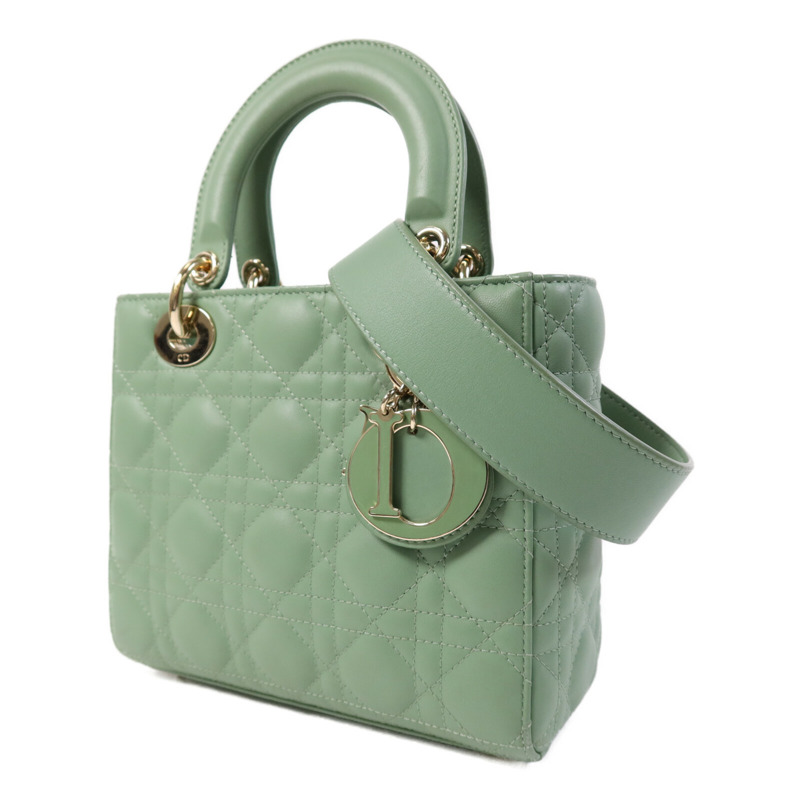Dior 羊皮皮革Lady Dior Small金扣手挽肩背兩用袋-2