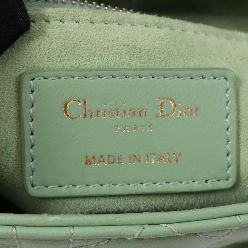 Dior 羊皮皮革Lady Dior Small金扣手挽肩背兩用袋-5