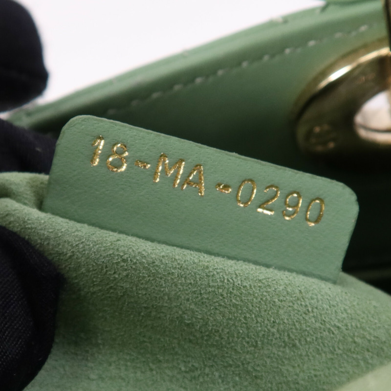 Dior 羊皮皮革Lady Dior Small金扣手挽肩背兩用袋-7