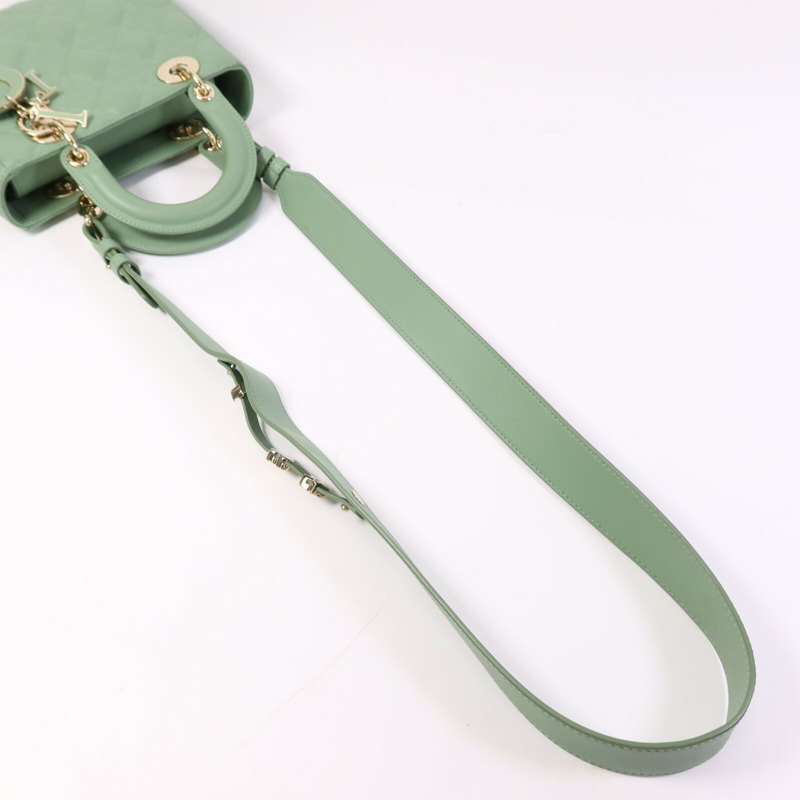 Dior 羊皮皮革Lady Dior Small金扣手挽肩背兩用袋-8