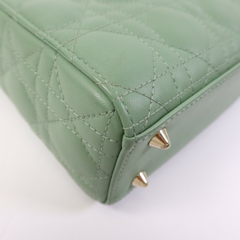 Dior 羊皮皮革Lady Dior Small金扣手挽肩背兩用袋-11