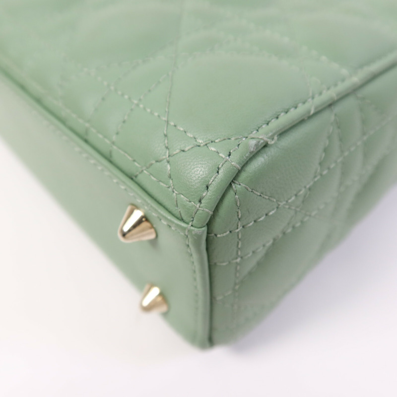 Dior 羊皮皮革Lady Dior Small金扣手挽肩背兩用袋-12