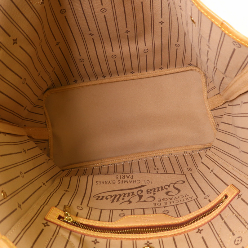 LOUIS VUITTON Monogram Neverfull MM金扣手挽袋-4