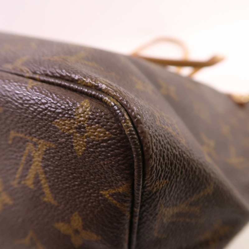 LOUIS VUITTON Monogram Neverfull MM金扣手挽袋-11