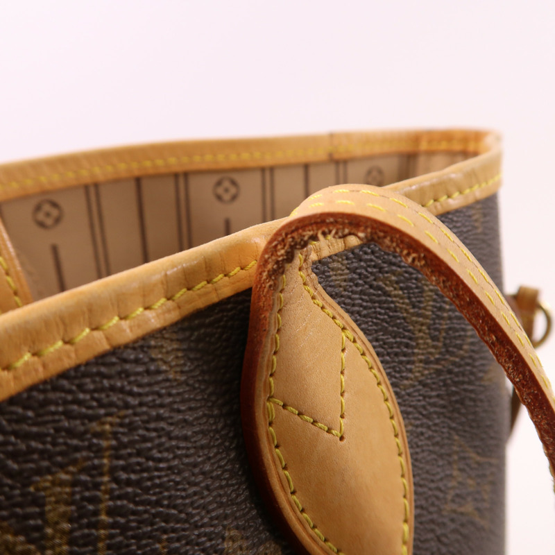 LOUIS VUITTON Monogram Neverfull MM金扣手挽袋-14