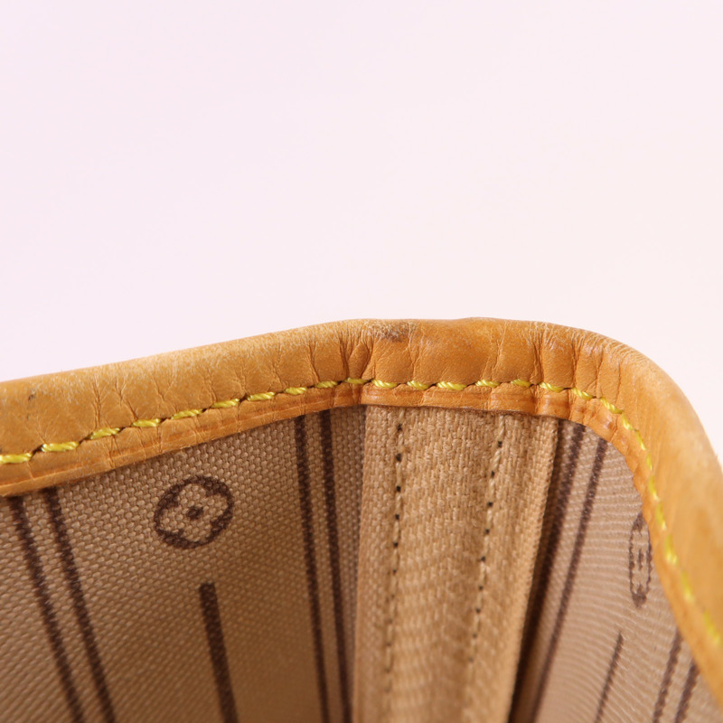 LOUIS VUITTON Monogram Neverfull MM金扣手挽袋-15