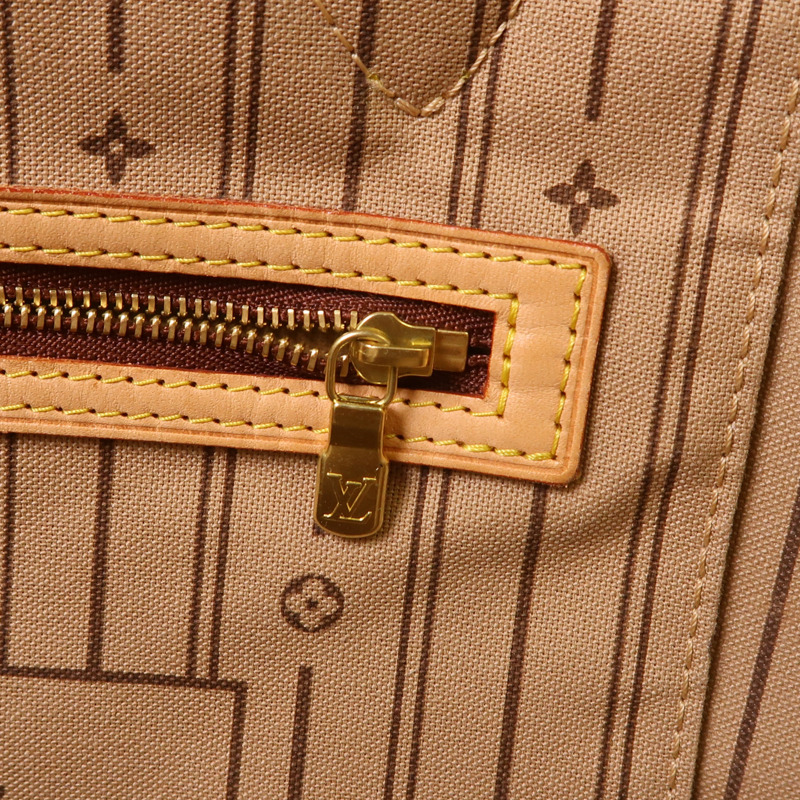 LOUIS VUITTON Monogram Neverfull MM金扣手挽袋-16