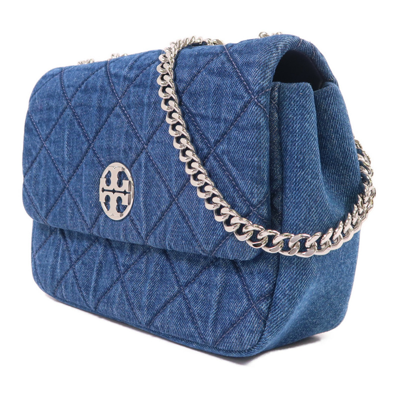 Tory Burch 牛仔布Chain Shoulder銀扣鏈帶肩背袋-2