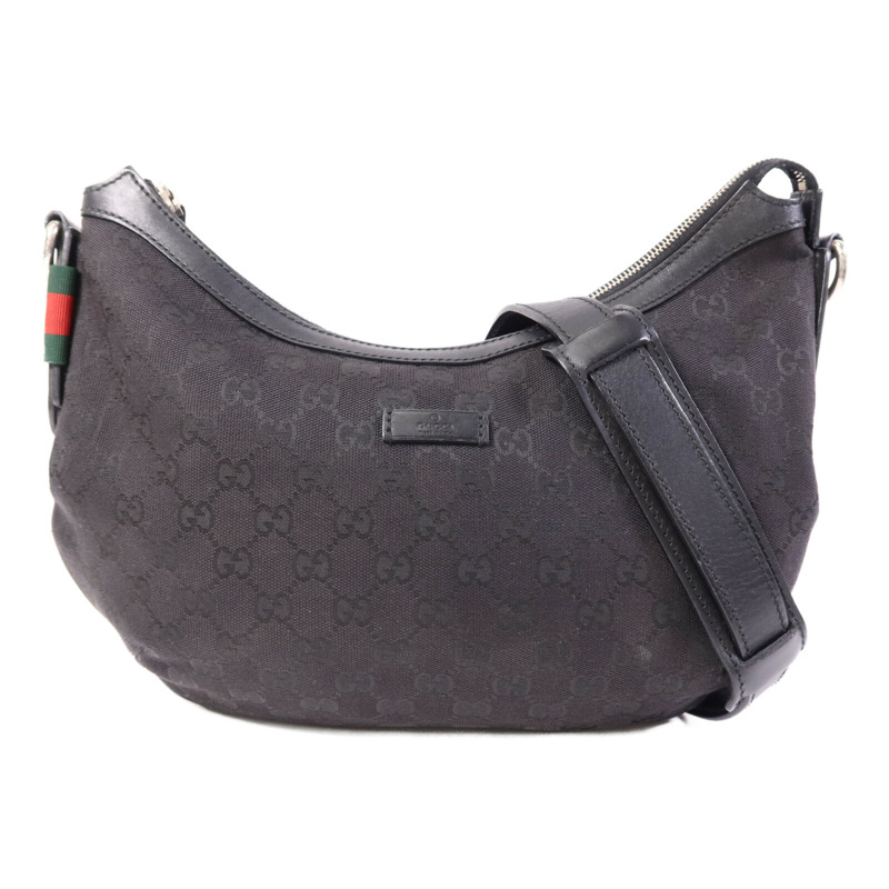 GUCCI 帆布Shoulder Bag銀扣肩背袋-0