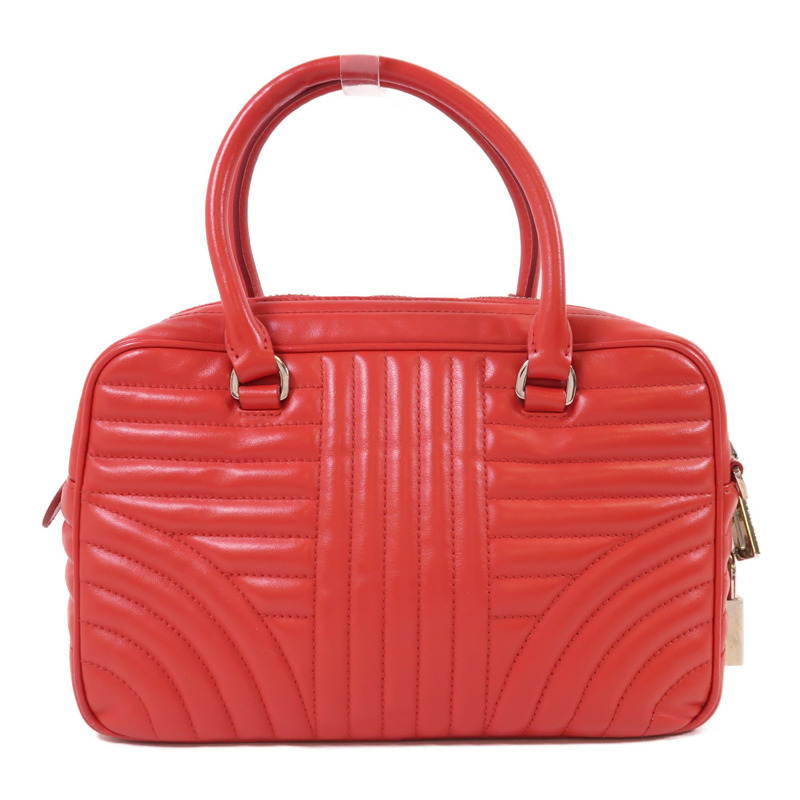 PRADA 羊皮皮革2 Way Shoulder銀扣手挽肩背兩用袋-1