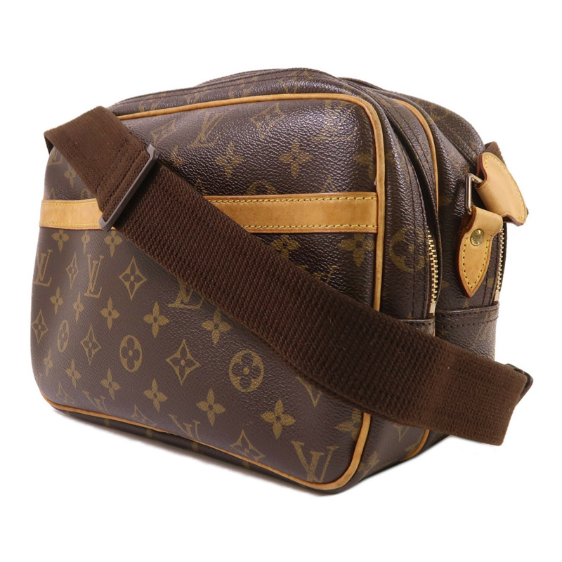 LOUIS VUITTON Monogram Reporter PM金扣肩背袋棕色-2
