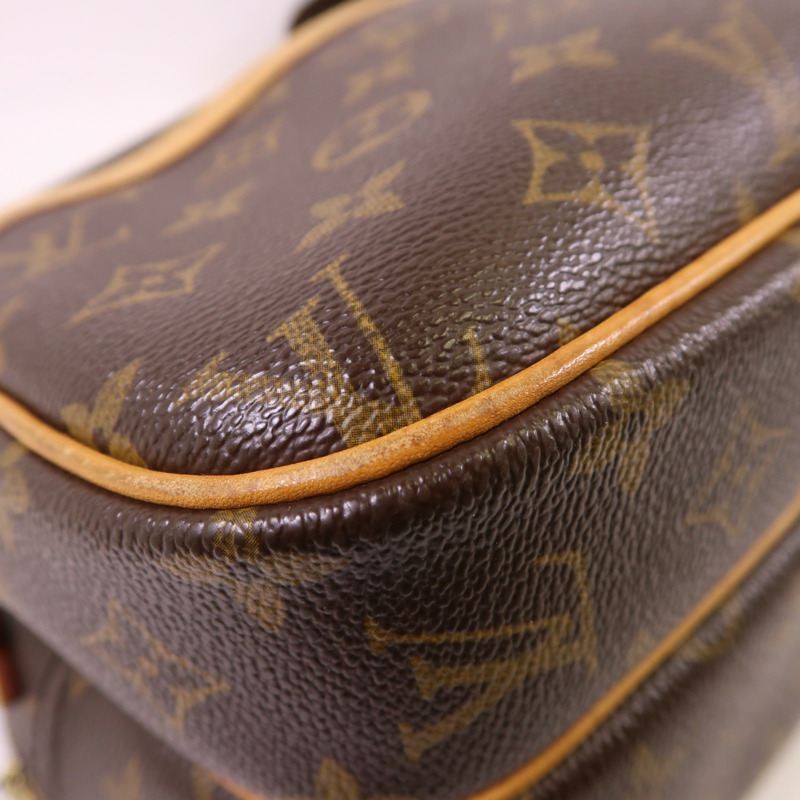 LOUIS VUITTON Monogram Reporter PM金扣肩背袋棕色-10
