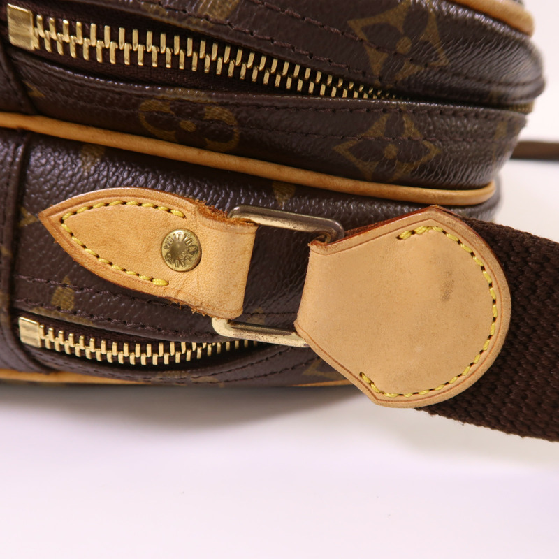 LOUIS VUITTON Monogram Reporter PM金扣肩背袋棕色-13