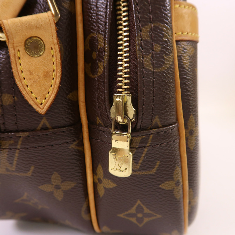 LOUIS VUITTON Monogram Reporter PM金扣肩背袋棕色-15