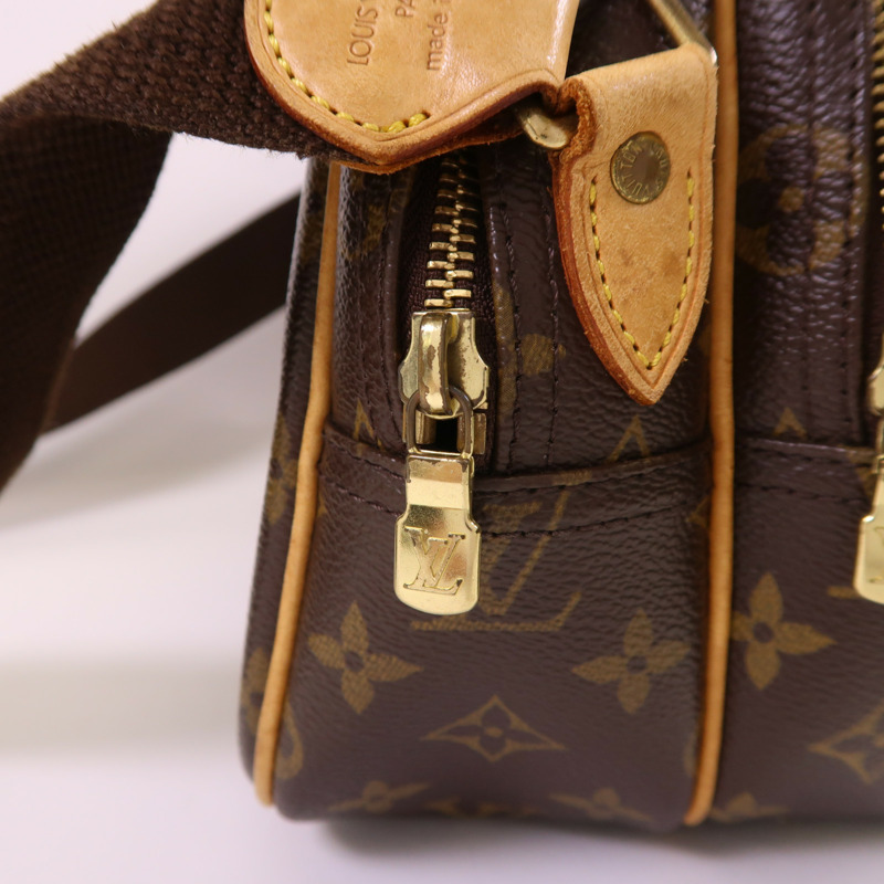 LOUIS VUITTON Monogram Reporter PM金扣肩背袋棕色-16
