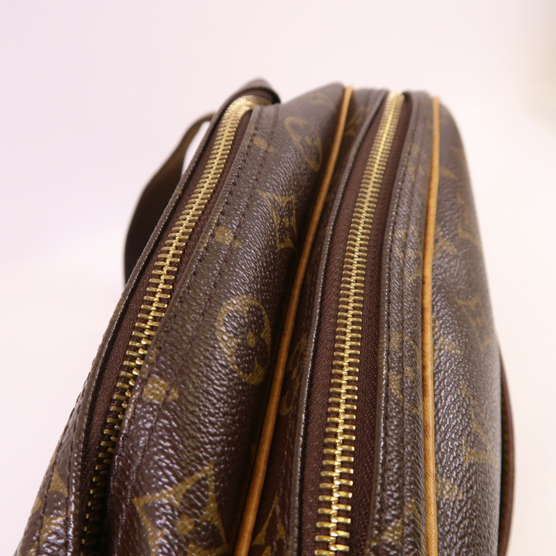 LOUIS VUITTON Monogram Reporter PM金扣肩背袋棕色-17