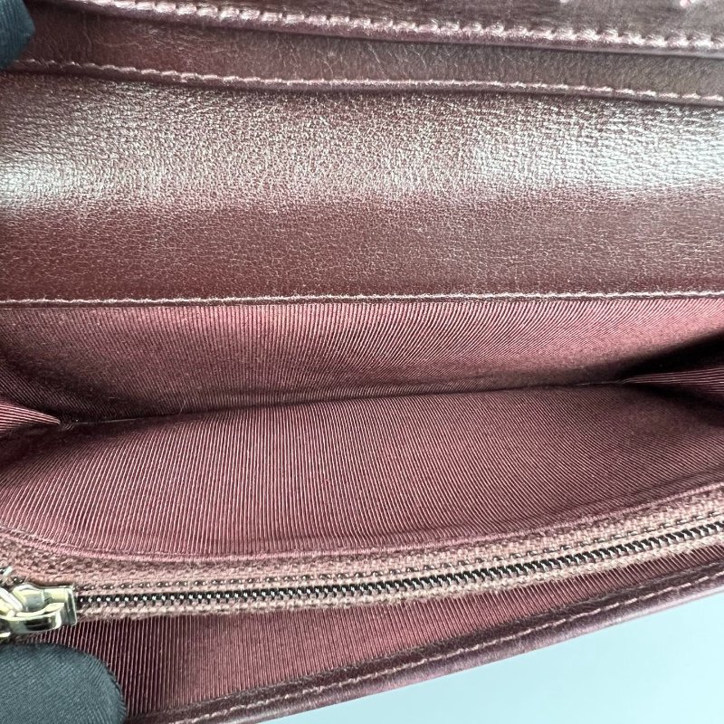 CHANEL CF菱格紋對開長夾 黑銀 17開-6