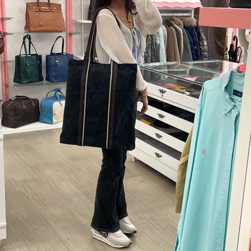 Hermès Troca 帆布拼皮購物包-1