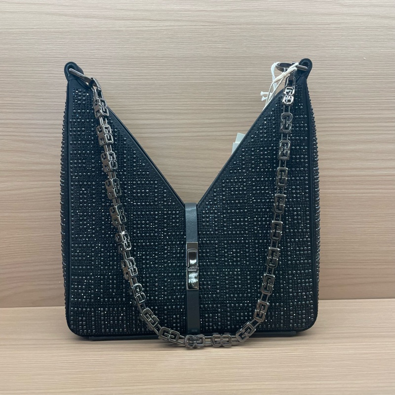 Givenchy 纪梵希 cut-out 满钻黑色腋下包 双链条 可斜挎-0