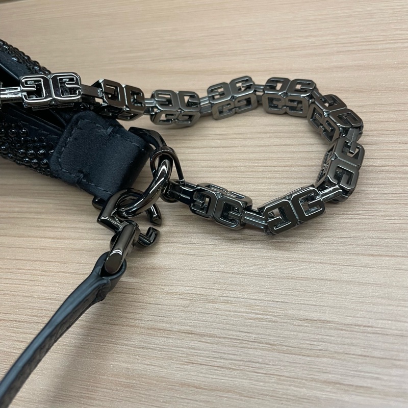 Givenchy 纪梵希 cut-out 满钻黑色腋下包 双链条 可斜挎-10