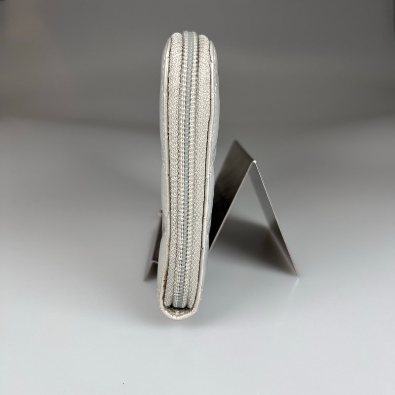 CHANEL 菱格紋萬用夾 銀色 12開-3