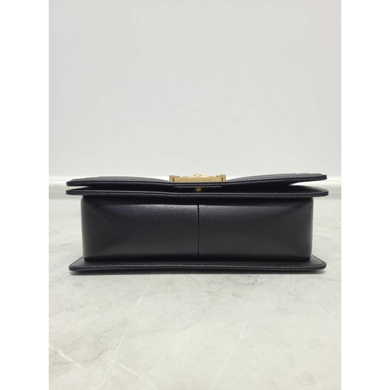 【包稅】CHANEL 黑色魚子醬復古金色Boy包，中30系列-6