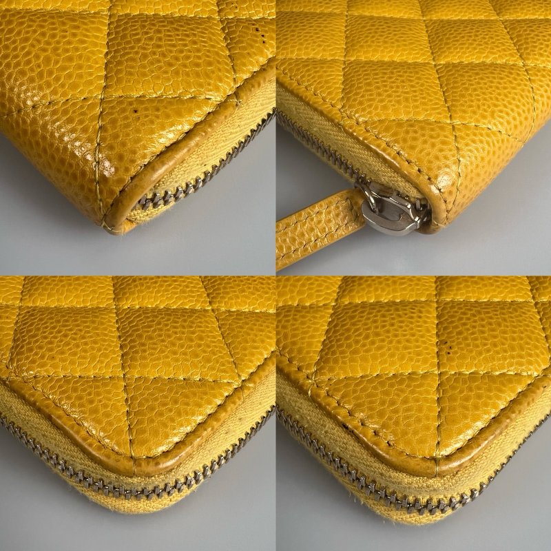 CHANEL 黃荔枝ㄇ拉長夾 25開-11