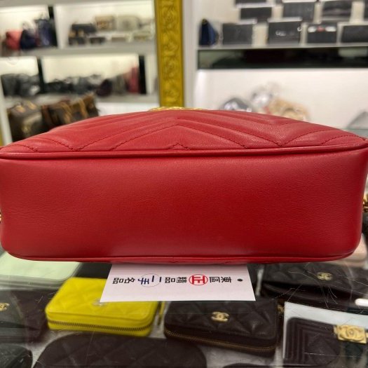 東區正精品㊣ GUCCI 447632 GG Marmont 紅色復古風相機包斜背包 RA-7