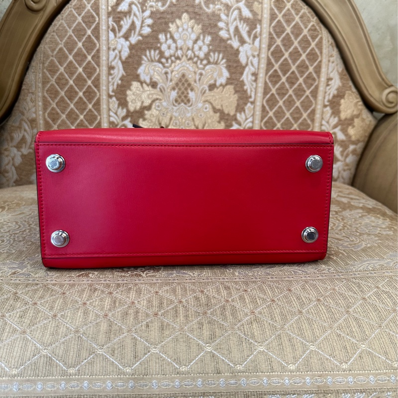 LV 寶石紅牛皮銀釦City Steamer PM手提斜背包M51030-4