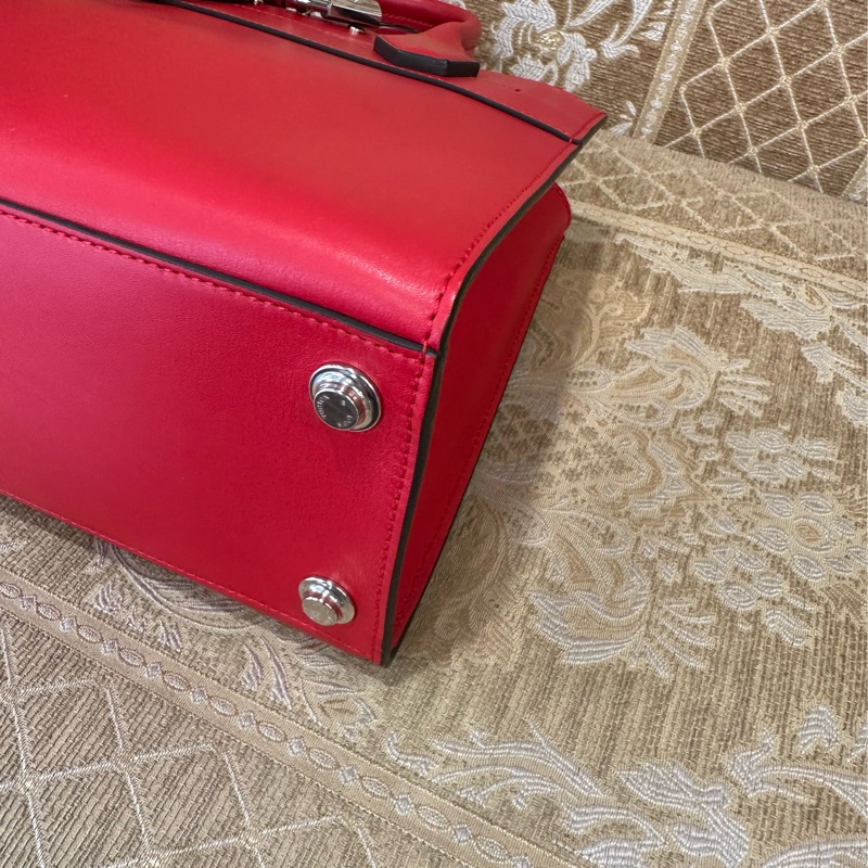 LV 寶石紅牛皮銀釦City Steamer PM手提斜背包M51030-7