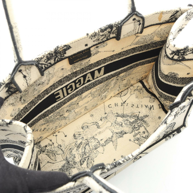 Christian Dior BOOK TOTE 中 Zodiac 帆布包 米色 黑色 二手 女士 logo-2