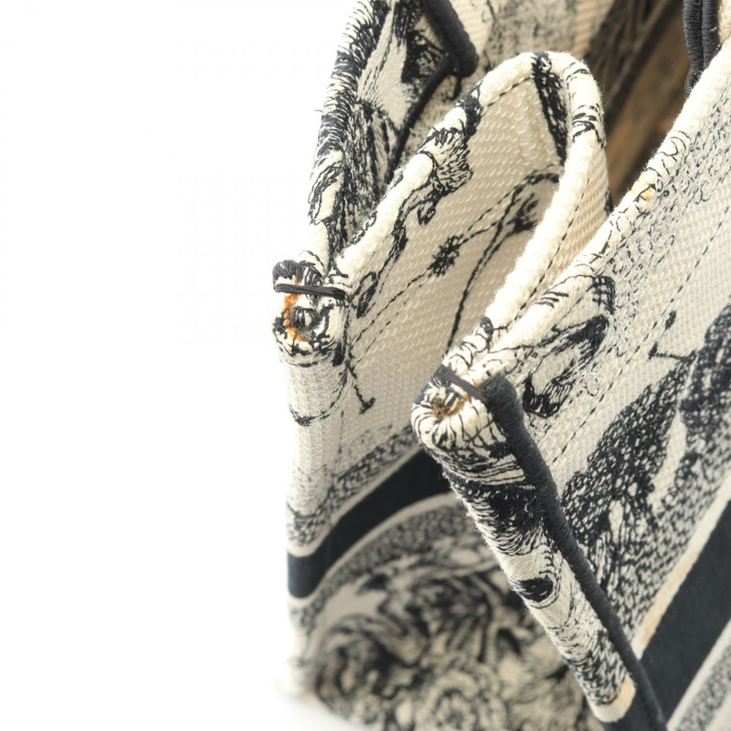 Christian Dior BOOK TOTE 中 Zodiac 帆布包 米色 黑色 二手 女士 logo-6