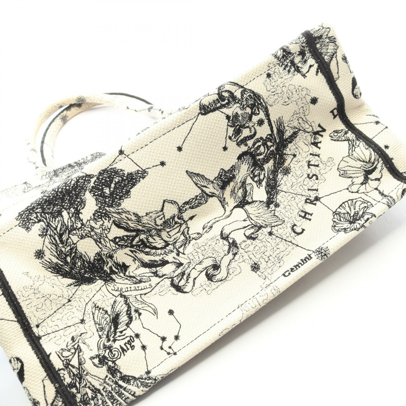 Christian Dior BOOK TOTE 中 Zodiac 帆布包 米色 黑色 二手 女士 logo-8