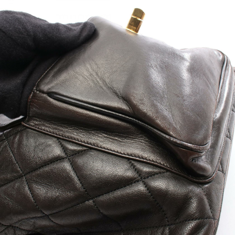 香奈兒 (CHANEL) 絎縫鏈條雙肩包，黑色皮革，金色五金，二手，女士 Coco CC-11