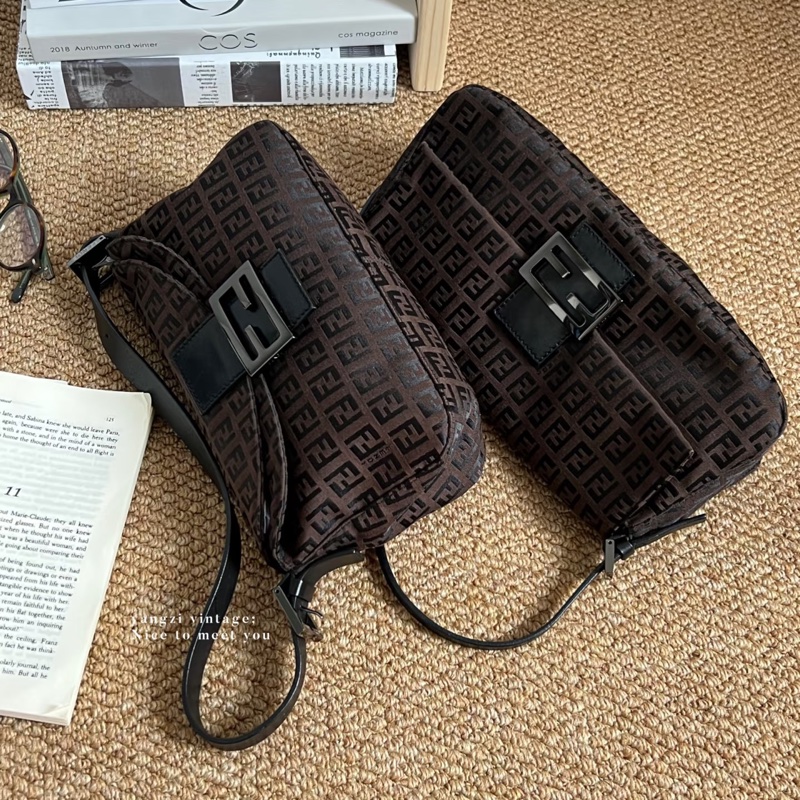 Fendi 芬迪肩背包-稀有黑釦金屬handbag🍩-3