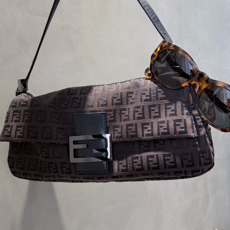 Fendi 芬迪肩背包-稀有黑釦金屬handbag🍩-8