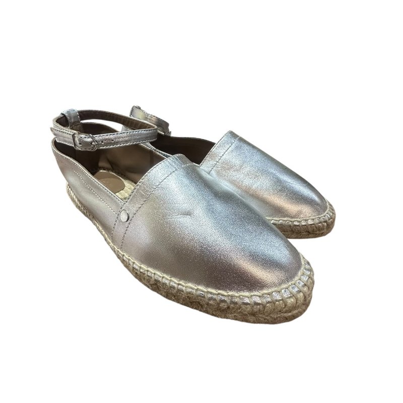 【美收精品】HERMES 銀色皮革拖鞋 4-736-2