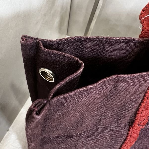 Hermès 酒紅中號帆布手袋-11