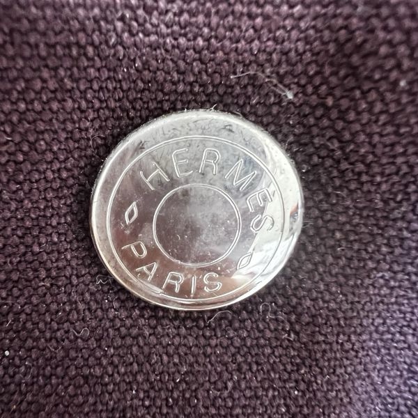 Hermès 酒紅中號帆布手袋-13