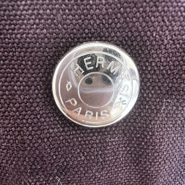 Hermès 酒紅中號帆布手袋-17