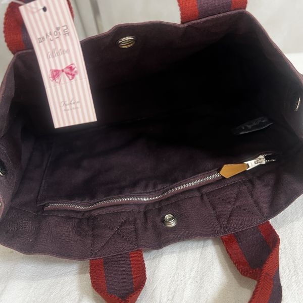 Hermès 酒紅中號帆布手袋-20