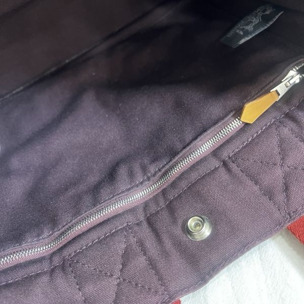 Hermès 酒紅中號帆布手袋-21