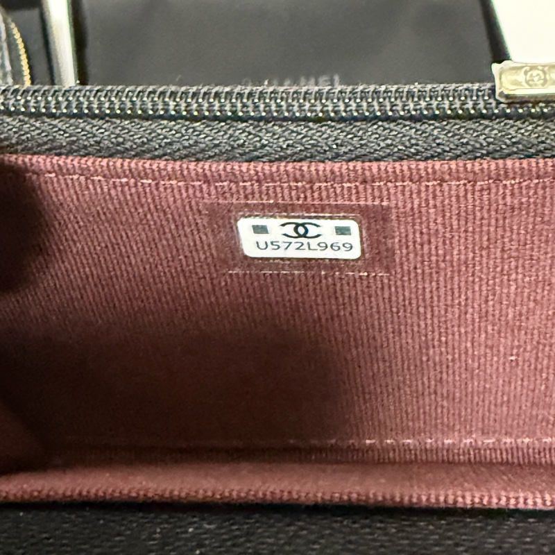 💖Chanel CF 翻蓋零錢包卡夾 內有拉鍊💖 黑色金釦 全新-7