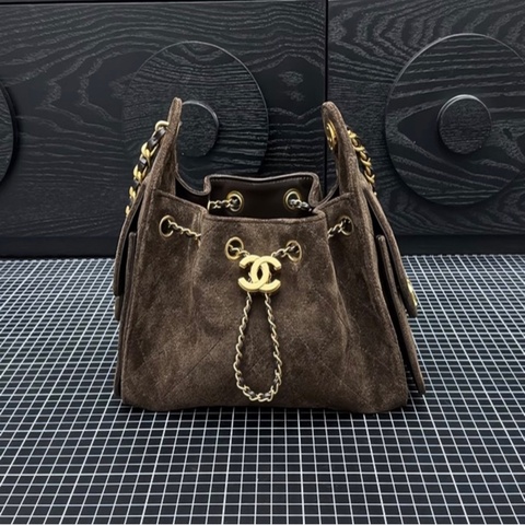 💖Chanel 25bag mini 咖啡色金釦💖 全新全配