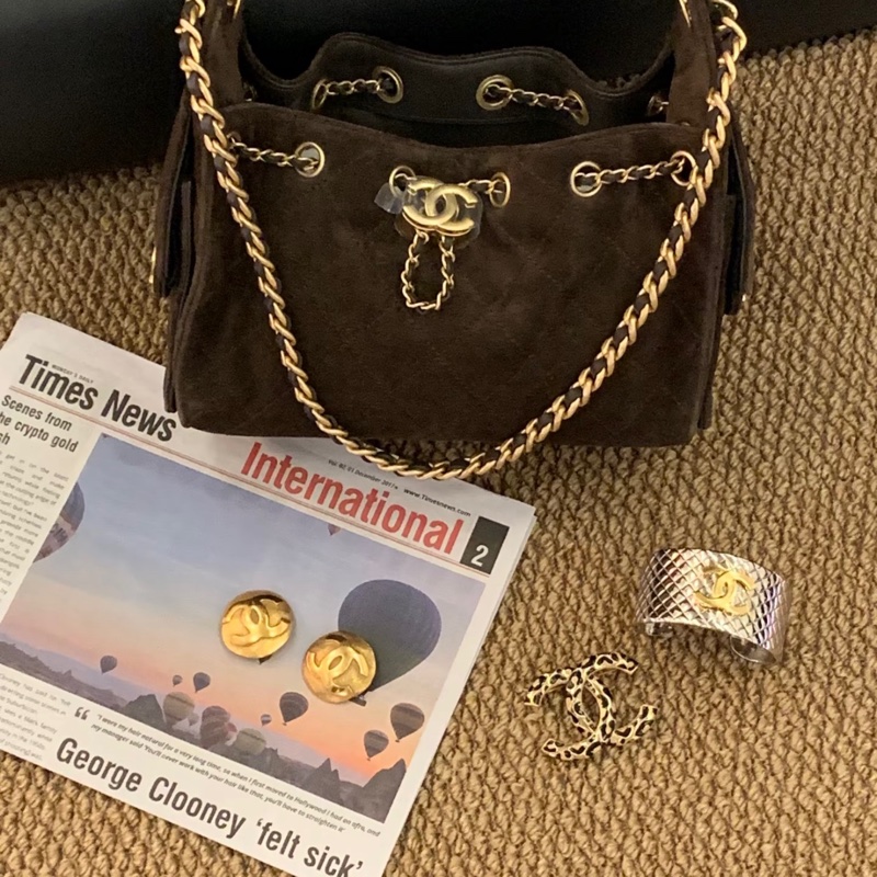 💖Chanel 25bag mini 咖啡色金釦💖 全新全配-4