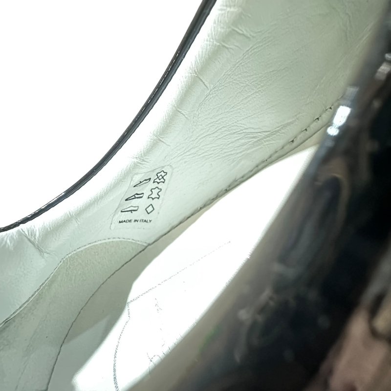 【美收精品】ROGER VIVIER黑色矽膠皮鑲鑽平底鞋 4-710-7